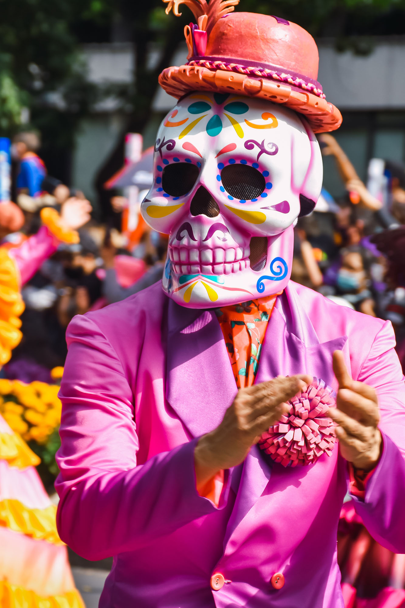 Day of the dead parade in Mexico city
